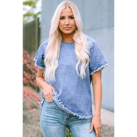Azura Exchange Raw Edge Denim Top - M thumbnail