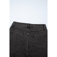 Carbon Grey Raw Hem High Waist Denim Shorts - 10 US thumbnail