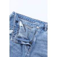 Sky Blue High Rise Crossover Waist Denim Shorts - 14 US thumbnail