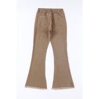 Azura Exchange Khaki High Waist Flare Jeans - 8 US thumbnail