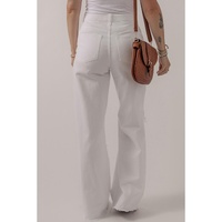 Bright White Heavy Distressed Straight Leg Jeans - 14 US thumbnail