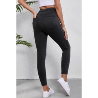 Black Skinny Fit Ankle High Waist Jeans - XL thumbnail