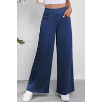 Sail Blue Medium Wash Straight Leg Loose Casual Jeans - L thumbnail