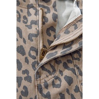 Azura Exchange Khaki Leopard Printed Drawstring Waist Pocketed Wide Leg Jeans - 10 US thumbnail