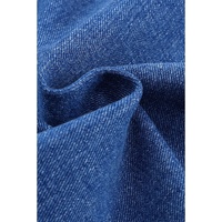 Blue Chest Pockets Drop Shoulder Loose Denim Jacket - L thumbnail