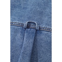 Ashleigh Blue Acid Wash Elastic Hem Button Up Denim Vest - M thumbnail