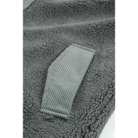 Gray Corduroy Trim Elbow Patch Sherpa Jacket - L thumbnail