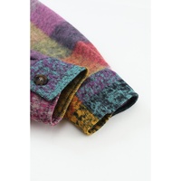 Multicolor Brushed Checked Western Buttoned Jacket - M thumbnail