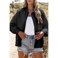 Black Floral Quilted Jacket - S thumbnail
