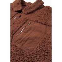 Red Clay Faux Shearling Teddy Bear Jacket - L thumbnail