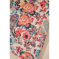 Azura Exchange Beige Vintage Paisley Floral Printed Sherpa Lined Hooded Jacket - S thumbnail