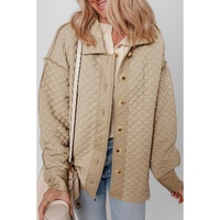 Jet Stream Solid Color Quilted Puffer Buttoned Shacket - 2XL thumbnail
