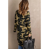 Green Camo Print Long Cardigan - M thumbnail
