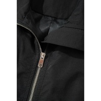 Black Flap Pockets Zip Up High Neck Vest - M thumbnail