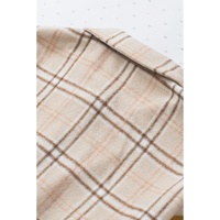 Orange Plaid Color Block Patchwork Shirt Jacket with Pocket - XL thumbnail