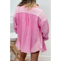 Rose Mineral Washed Cotton Shacket - M thumbnail