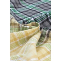 Blackish Green Contrast Plaid Patchwork Chest Pocket Button up Shacket - L thumbnail