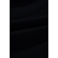 Black Solid Color Corduroy Buttoned Long Sleeve Shacket - S thumbnail