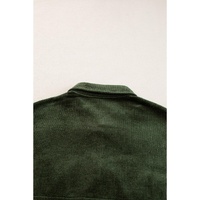 Blackish Green Snap Buttons Colorblock Plaid Shacket - L thumbnail