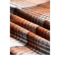 Cinnamon Plaid Corduroy Patchwork Chest Pocket Shacket - XL thumbnail