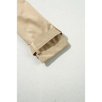 Pale Khaki Solid Color Lapel Collar Waist Tie Wind Coat - XL thumbnail