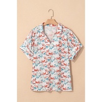 White Horse Galloping Allover Print Split Neck Plus Size Blouse - 2X thumbnail