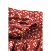 Red Plus Size Square Neck Printed Peplum Top - 3X thumbnail