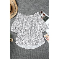 Cheetah Spotted Plus Size Off Shoulder Blouse - 3X thumbnail