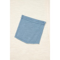 Beige Raw Seam Contrast Color Patchwork Plus Size Top - 2X thumbnail