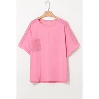 Bonbon Corded Patchwork Pocketed Plus Size T Shirt - 1X thumbnail