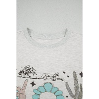 Light Grey Yee Haw Western Fashion Print Plus Size Tee - 3X thumbnail