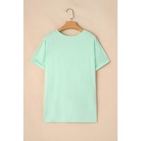Iceland Blue Round Neck Rolled Sleeve Plus Size T-shirt - 2X thumbnail