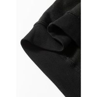 Black Loose Patchwork Crewneck Plus Size Sweatshirt - 4X thumbnail