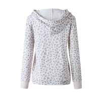 Printed Subtle Slit Plus Size Leopard Hoodie - 4X thumbnail