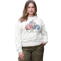 Azura Exchange Gray Pumpkin Graphic Plus Size Pullover Sweatshirt - 2X thumbnail