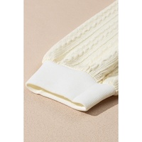 Beige Textured Patchwork Exposed Seam Plus Size Hoodie - 3X thumbnail