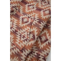 Red Plus Size Western Fashion Aztec Patterned Half Zip High Neck Hoodie - 2X thumbnail
