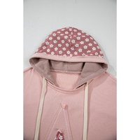 Delicacy Star Patch Graphic Floral Color Block Drawstring Plus Size Hoodie - 3X thumbnail