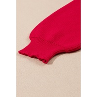 Racing Red Sparkle All The Way Tinsel Crew Neck Plus Size Sweater - 3X thumbnail