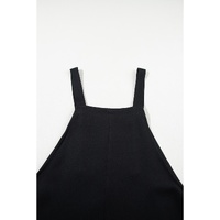 Black Solid Buttoned Straps Plus Size Overall Dress - 2X thumbnail