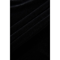 Black Velvet Flounce Sleeve Shirred Bodice Plus Babydoll Dress - 4X thumbnail