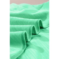 Mint Green Textured Batwing Sleeve Tee Wide Leg Pants Plus Size Set - 1X thumbnail