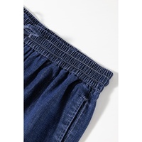 Real Teal Plus Size Drawstring High Waist Wide Leg Casual Jeans - 3X thumbnail