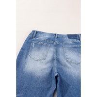 Ashleigh Blue Medium Wash Ripped Edge Flared Plus Size Jeans - 2X thumbnail