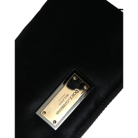 Dolce & Gabbana Women's Black Nylon Logo Plaque Keyring Pouch Clutch Bag - One Size thumbnail
