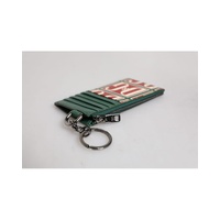 Dolce & Gabbana Men's Green Calf Leather Logo Print Monogram Card Holder Wallet - One Size thumbnail