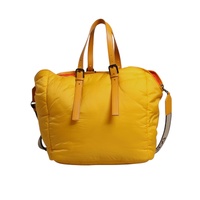 Dolce & Gabbana Men's Yellow Orange Nylon Logo Plaque Hand Shoulder Duffle Bag - One Size thumbnail