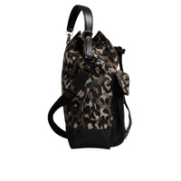 Dolce & Gabbana Men's Multicolor Leopard Cotton Shoulder Bucket Bag - One Size thumbnail