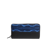 Dolce & Gabbana Men's Black Blue Exotic Leather Embossed Continental Wallet - One Size thumbnail