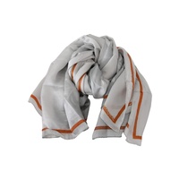 Costume National Women's Gray Orange Silk Floral Foulard Wrap Scarf - One Size thumbnail